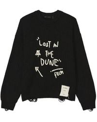 FIVE CM - Distressed Intarsia-Knit Sweater - Lyst