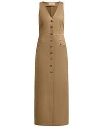 12 STOREEZ - Button-Up Sleeveless Maxi Dress - Lyst