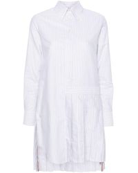 Thom Browne - White Striped Cotton Shirtdress - Lyst