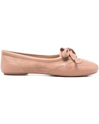 Gianvito Rossi - Vault Lace-Up Ballet Flats - Lyst