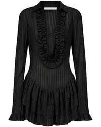 Ludovic de Saint Sernin - Dolce Ruffled Striped Mini Dress - Lyst
