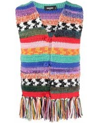 DSquared² - Fringed Colour-Block Waistcoat - Lyst