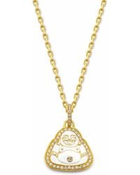 Buddha Mama - Small Happy Buddha Diamond Pendant - Lyst