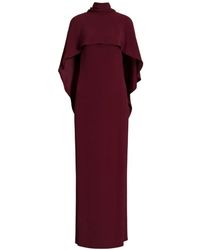 Alberta Ferretti - Cape-Detail High-Neck Maxi Dress - Lyst