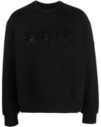 Moncler - Logo-embroidered Cotton Sweatshirt - Lyst