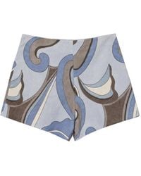 Reformation - June Abstract-Print Linen Shorts - Lyst