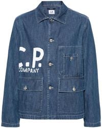 C.P. Company - Logo Denim Jacket - Lyst
