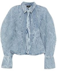 A.W.A.K.E. MODE - Chemise En Jean À Manches Bouffantes - Lyst