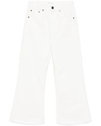 Victoria Beckham - Flared Leg Cropped Jeans - Lyst