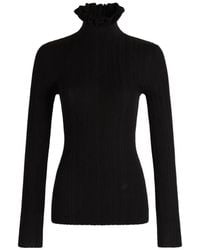 Patou - Ruffle-Trim Ribbed Sweater - Lyst