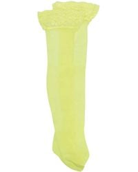 Versace - Floral-Lace Thigh-High Stockings - Lyst
