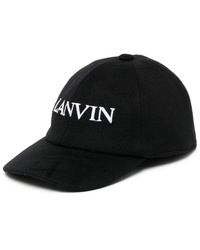 Lanvin - Logo-embroidered Wool-cashmere Cap - Lyst