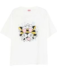 KENZO - T-Shirt mit Tiger-Print - Lyst