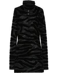 LAQUAN SMITH - Tiger-print Velvet Minidress - Lyst