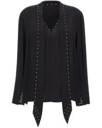 Elena Miro - Blusa Con Apliques Y Detalle De Pañuelo - Lyst