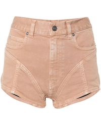 Mugler - Halbhohe Skinny-Jeans-Shorts - Lyst