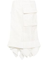 Sacai - Midi-Rok Met Afwerking - Lyst