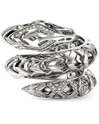 John Hardy - Sterling Naga Diamond And Sapphire Ring - Lyst