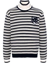 Maison Kitsuné - Fox Head Intarsia Striped Jumper - Lyst