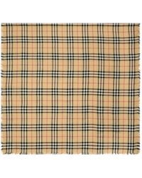 Burberry - Check Cashmere-Silk Scarf - Lyst