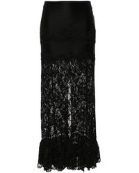 Rabanne - レース ラッフル マキシスカート - Lyst