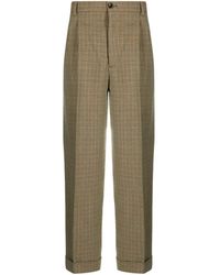 Gucci - Check-Pattern Pleat-Detailing Trousers - Lyst