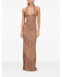 Devon Windsor - Geripptes Kleid Mit V-Ausschnitt - Lyst