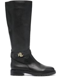 Lauren by Ralph Lauren - Tumbled Leather Boots - Lyst