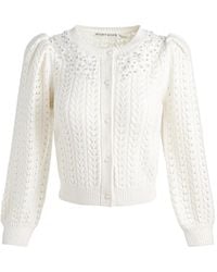 Alice + Olivia - Doris Puff-Sleeves Embellished Cardigan - Lyst