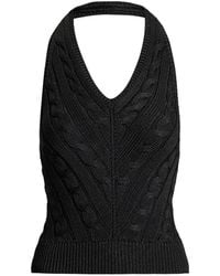 Ralph Lauren - Cable-Knit Backless Halter Knitted Top - Lyst