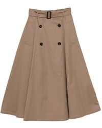 Burberry - Jupe Ceinturée À Boutonnière Croisée - Lyst