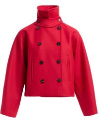 Elie Saab - Double-Breasted High-Neck Cropped Jacket - Lyst