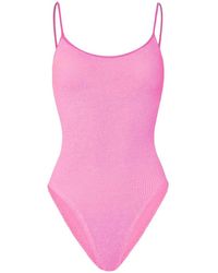 Hunza G - Pamela Crinkle-Effect Swimsuit - Lyst