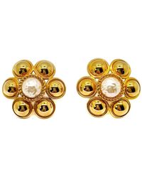 JENNIFER GIBSON JEWELLERY - Vintage Statement &Amp; Pearl Flower Earrings 1960S - Lyst