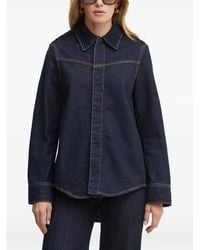 Victoria Beckham - Point-Collar Long-Sleeve Shirt - Lyst
