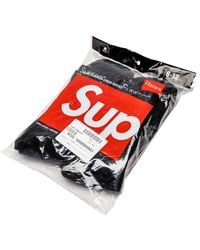 Supreme - X Hanes Logo-Print Cotton Socks (Set Of Four) - Lyst