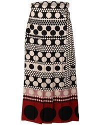 Valentino Garavani - Polka-Dot Pleated Midi Skirt - Lyst