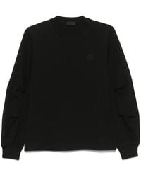 Moncler - Pleated-Sleeve Cotton T-Shirt - Lyst