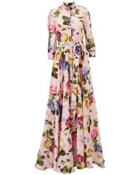 Carolina Herrera - Floral-Print Maxi Dress - Lyst