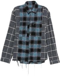 Haikure - Check-Pattern Frayed Shirt - Lyst