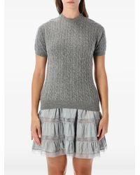 GIMAGUAS - Pull Rina En Maille Torsadée À Manches Courtes - Lyst