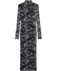 Blumarine - Graphic-Print High-Neck Maxi Dress - Lyst