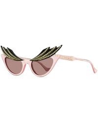 Gucci - Crystal-Embellished Cat-Eye Frame Sunglasses - Lyst