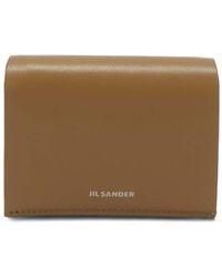 Jil Sander - Faltbares Portemonnaie mit Logo-Prägung - Lyst