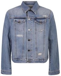 14 Bros - Distressed Pocket Denim Jacket - Lyst