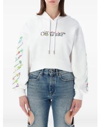Off-White c/o Virgil Abloh - Floral-Print Cropped Hoodie - Lyst