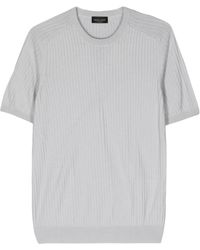 Roberto Collina - Geripptes T-Shirt mit rundem Ausschnitt - Lyst