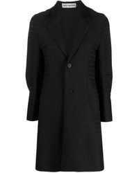 Issey Miyake - Striped Single-breasted Coat - Lyst