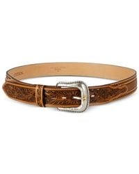 Stetson - Ceinture En Cuir À Motif Floral Repoussé - Lyst