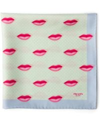 Prada - Printed Silk Twill Scarf 55 X 55 Cm - Lyst